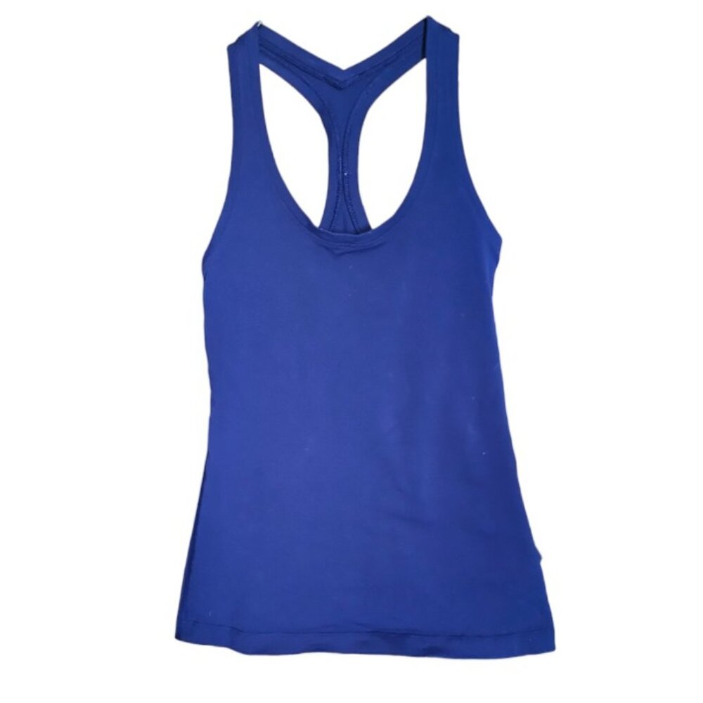LULULEMON Blue Cool Racerback Short Tank Top Nulu Active wear
